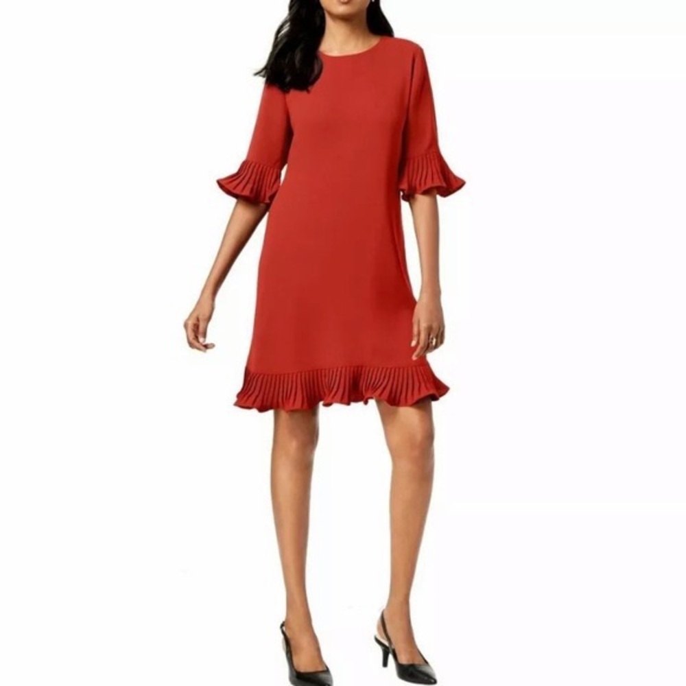 ALFANI Pleated Shift Dress